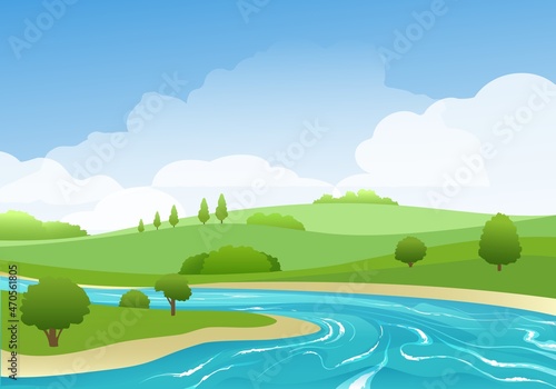 Summer rivers landscape