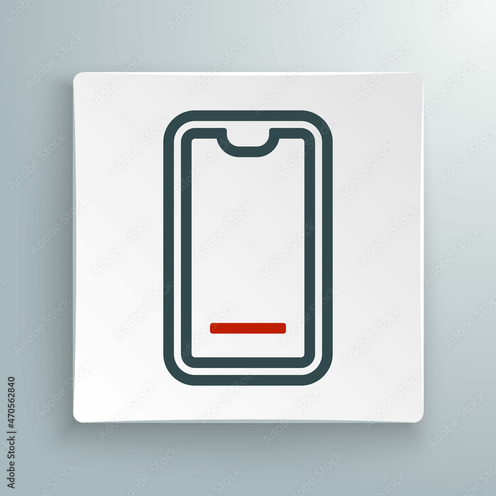 Line Food ordering on mobile icon isolated on white background. Order by mobile phone. Restaurant food delivery concept. Colorful outline concept. Vector Line Food ordering on mobile icon isolated on white background. Order by mobile phone. Restaurant food delivery concept. Colorful outline concept. Vector