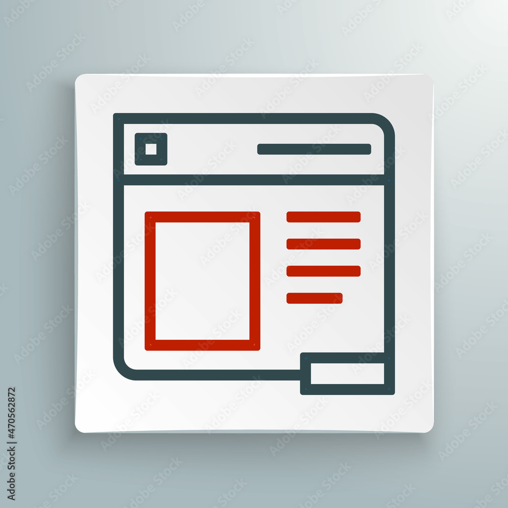 Line Browser window icon isolated on white background. Colorful outline concept. Vector Line Browser window icon isolated on white background. Colorful outline concept. Vector