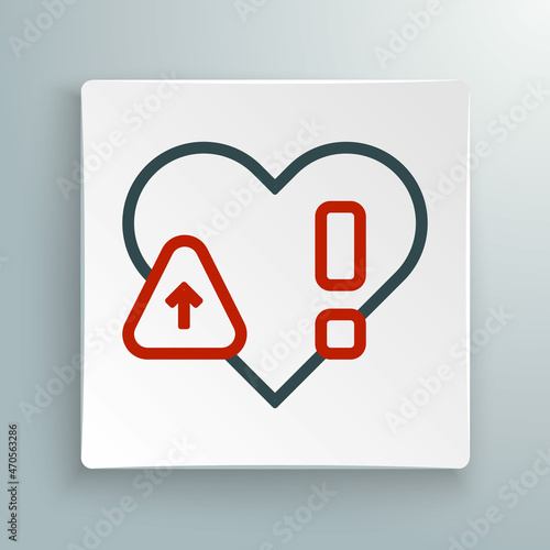 Line Heart rate icon isolated on white background. Heartbeat sign. Heart pulse icon. Cardiogram icon. Colorful outline concept. Vector