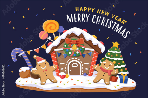 Xmas Gingerbread house card design