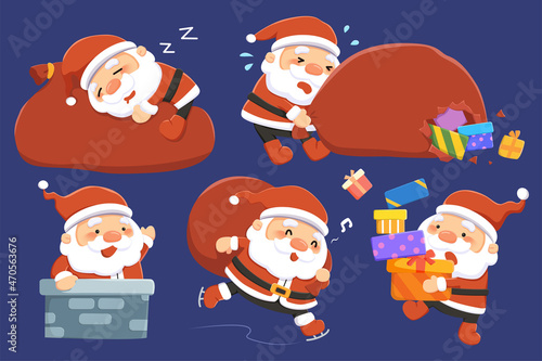 Santa Claus characters design set