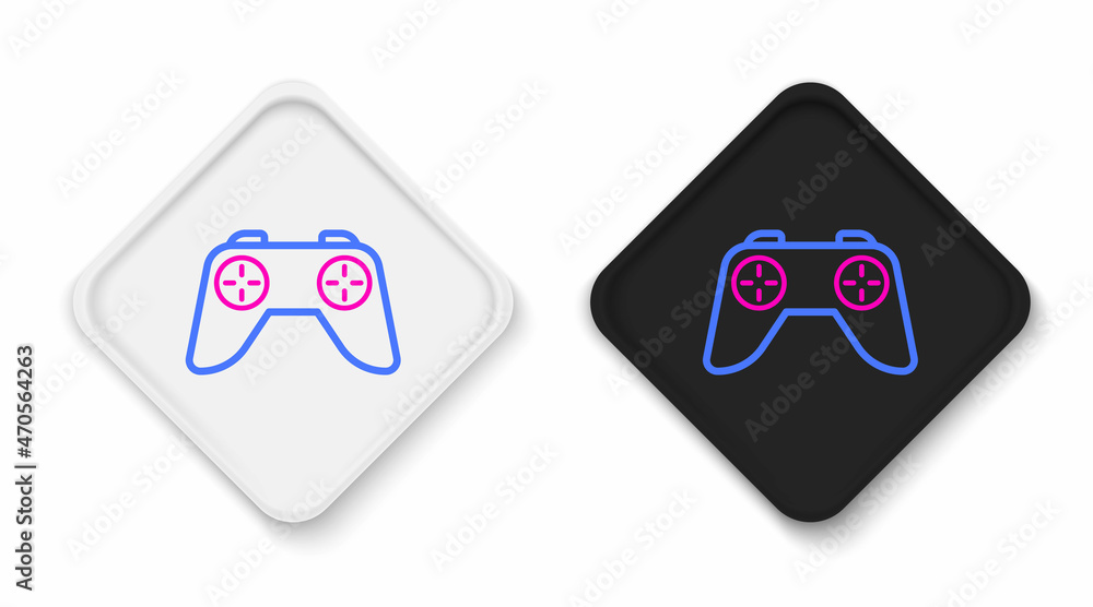 Line Game controller or joystick for game console icon isolated on white background. Colorful outline concept. Vector Line Game controller or joystick for game console icon isolated on white background. Colorful outline concept. Vector