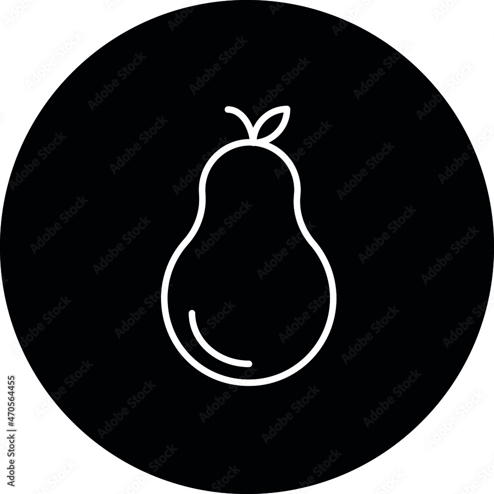 Pear icon vector. Pear silhouette sign isolated on white.
Pear icon vector. Pear silhouette sign isolated on white.