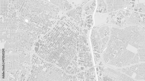 White and light grey Los Angeles City area vector background map, streets and water cartography illustration.