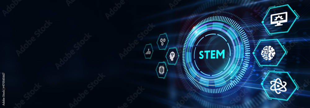 Science, technology, engineering and math. STEM concept. Business, Technology, Internet and network concept. 3d illustration Science, technology, engineering and math. STEM concept. Business, Technology, Internet and network concept. 3d illustration