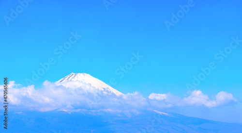 Sacred Mount Fuji (Fujiyama) in clouds, Japan © frenta