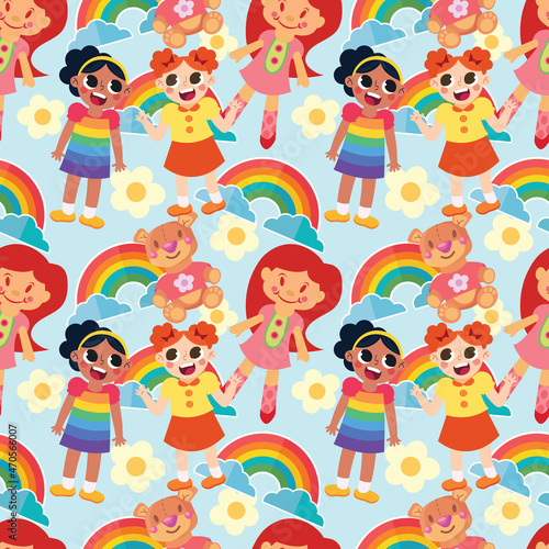 Children's day and cute seamless vector
