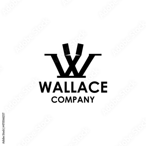 Quadro su tela Wallace Company Logo Design Letter W
