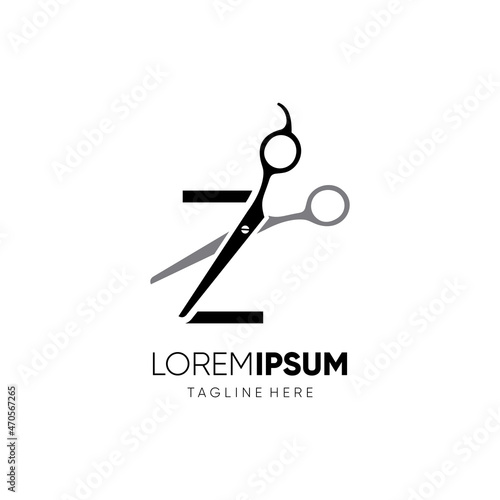 Letter Z Initial Scissor Logo Design Icon Graphic Emblem Illustration 