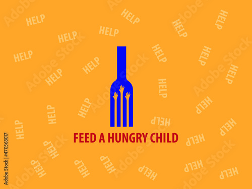 Help Feed the child. Hunger Prevention. Charitable donations.