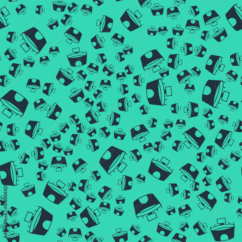 Black Stadium icon isolated seamless pattern on green background. Arena symbol. Vector Black Stadium icon isolated seamless pattern on green background. Arena symbol. Vector