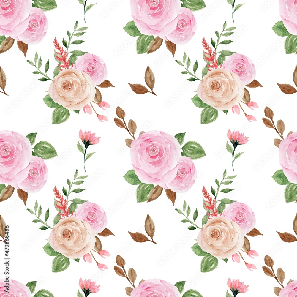Watercolor Flower Seamless Pattern Watercolor Flower Seamless Pattern