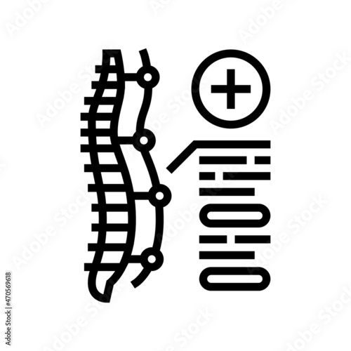 spine stabilization and reconstruction line icon vector. spine stabilization and reconstruction sign. isolated contour symbol black illustration