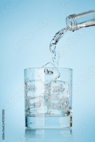 Water glass with ice