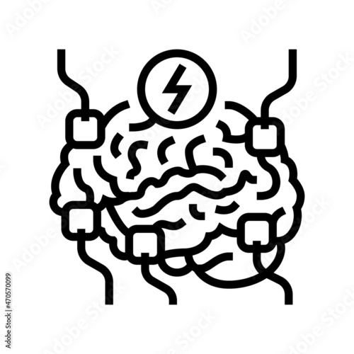 functional neurosurgery line icon vector. functional neurosurgery sign. isolated contour symbol black illustration