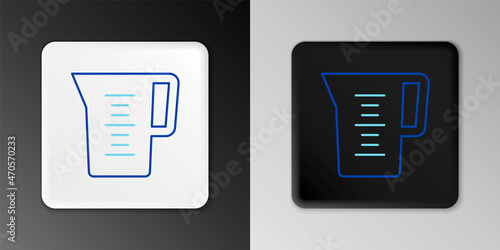 Line Jug glass with water icon isolated on grey background. Kettle for water. Glass decanter with drinking water. Colorful outline concept. Vector
