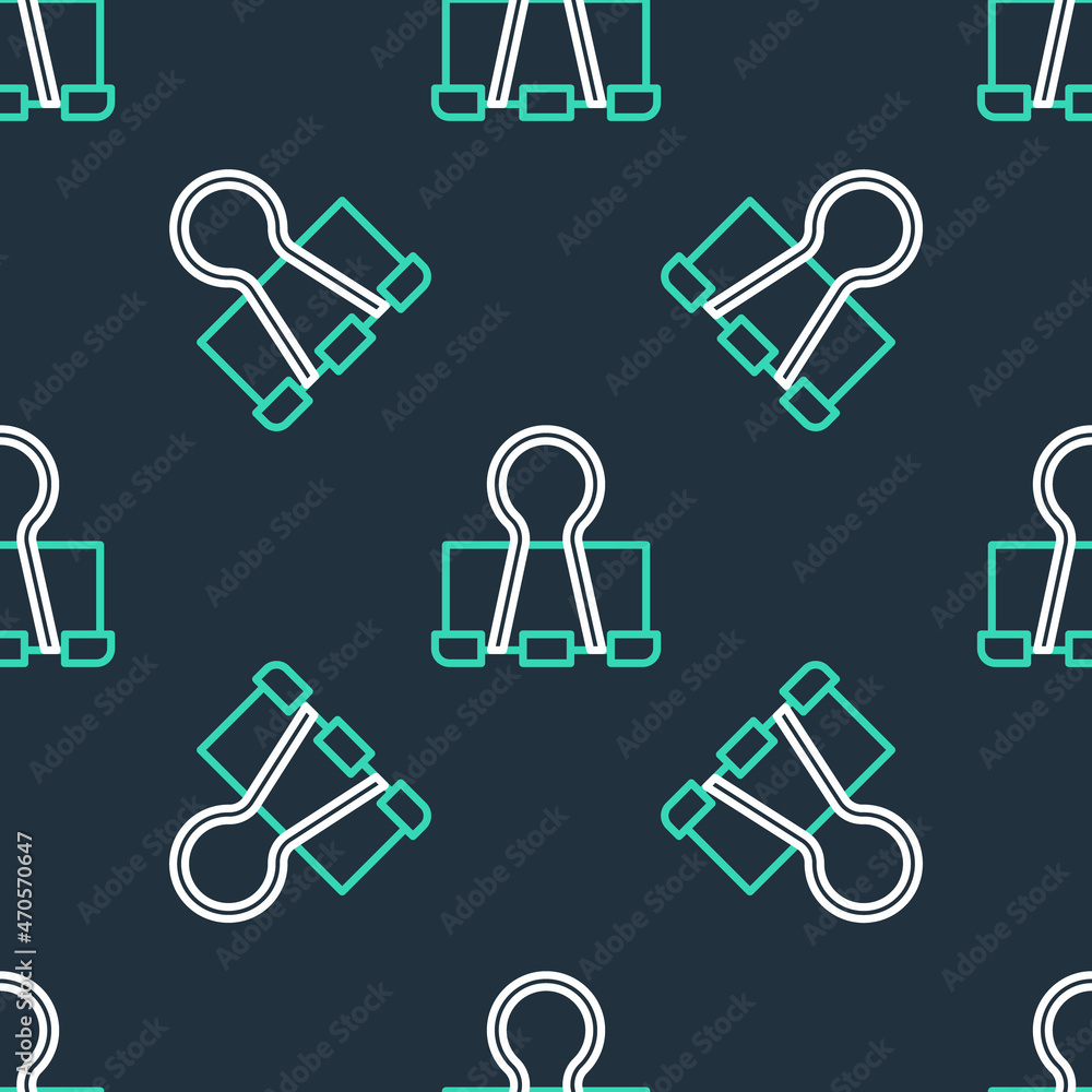 Line Binder clip icon isolated seamless pattern on black background. Paper clip. Vector Line Binder clip icon isolated seamless pattern on black background. Paper clip. Vector