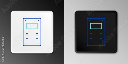 Line Police assault shield icon isolated on grey background. Colorful outline concept. Vector