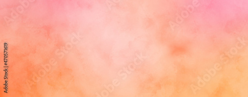 Pink And Orange Watercolor Background With Paper Texture, Soft Pastel Blotches In Artsy Painting Illustration With Fringes
