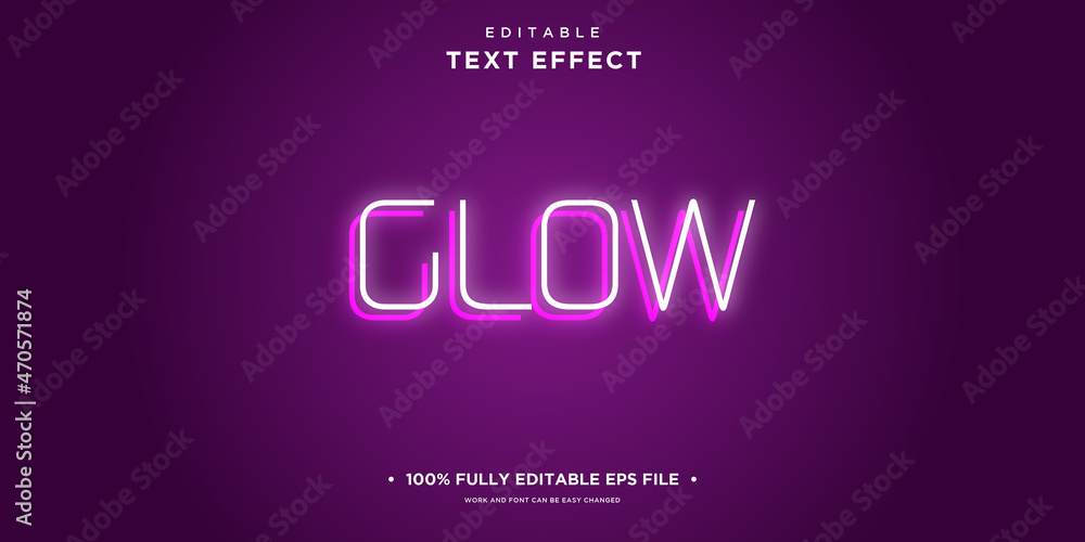 GLOW Text Effect editable GLOW Text Effect editable