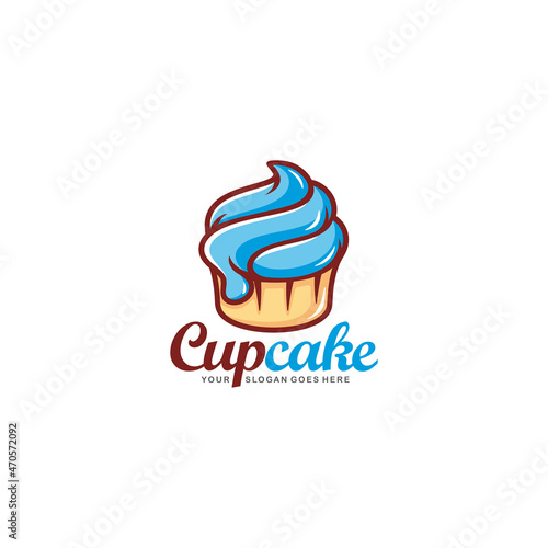 Cupcake logo design vector illustration