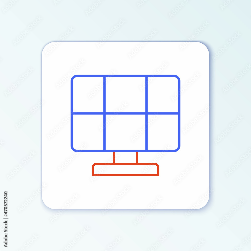 Line Solar energy panel icon isolated on white background. Colorful outline concept. Vector Line Solar energy panel icon isolated on white background. Colorful outline concept. Vector