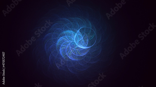 3D rendering abstract multicolor fractal light background