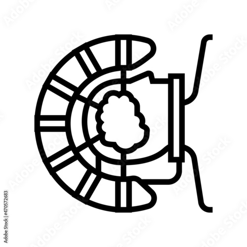 stereotactic radiosurgery line icon vector. stereotactic radiosurgery sign. isolated contour symbol black illustration