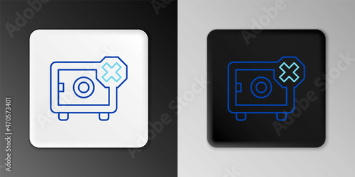 Line Safe icon isolated on grey background. The door safe a bank vault with a combination lock. Reliable Data Protection. Colorful outline concept. Vector