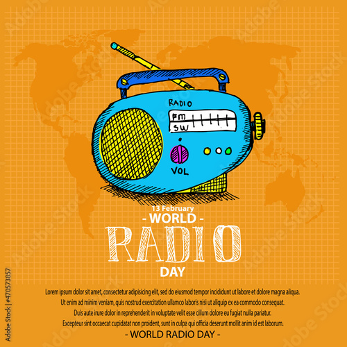 World Radio Day, poster and banner