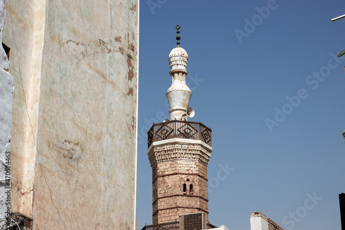 The vintage mosque in Al-balad district, Jeddah, Saudi Arabia photo