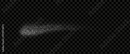 Snow stroke or sugar or salt realistic texture isolated.