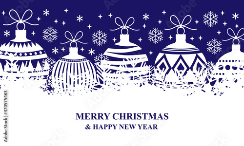 Christmas card with decorative balls