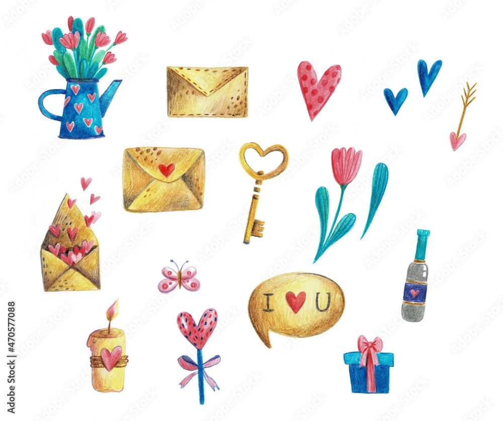 Illustration for Valentine's Day, Set Illustration for Valentine's Day, Set