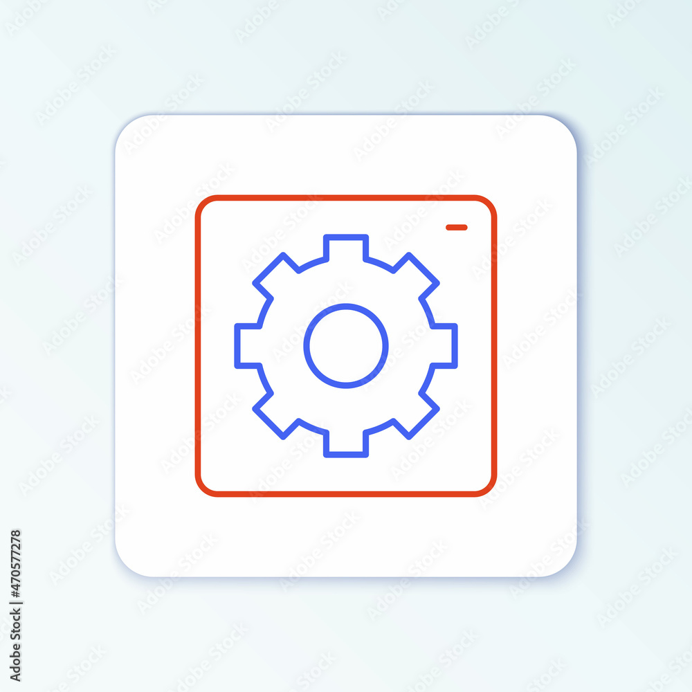 Line Setting icon isolated on white background. Tools, service, cog, gear, cogwheel sign. Colorful outline concept. Vector Line Setting icon isolated on white background. Tools, service, cog, gear, cogwheel sign. Colorful outline concept. Vector