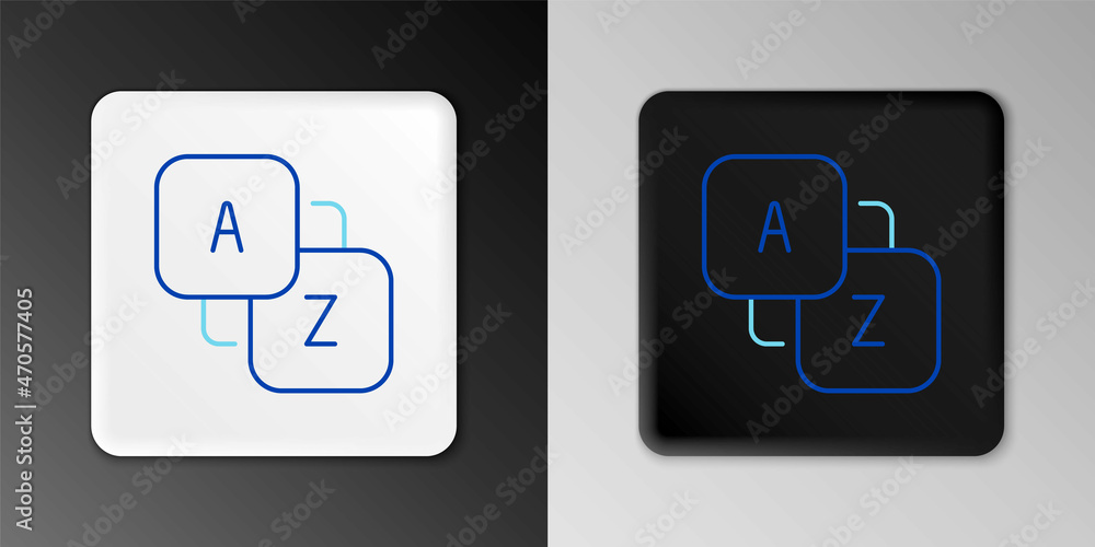 Line Vocabulary icon isolated on grey background. Colorful outline concept. Vector Line Vocabulary icon isolated on grey background. Colorful outline concept. Vector