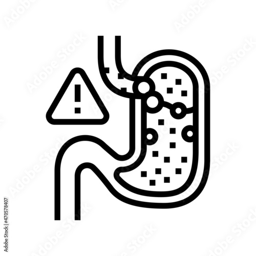 gastric reflux line icon vector. gastric reflux sign. isolated contour symbol black illustration