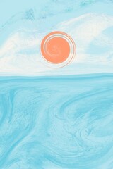 Canvas schilderij Blauw Turquoise vloeibare kunst oceaanlandschap  © NIKACOLDBLUE