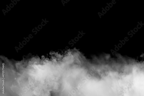White smoke or clouds on black