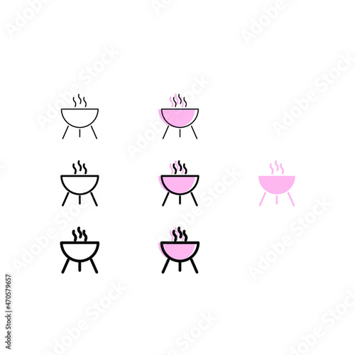 Icon Symbol Zeichen BBQ Grill Heiß
