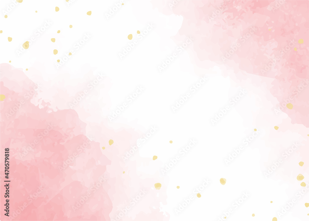 watercolor splash pink and gold glitter background