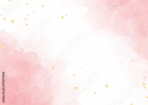 watercolor splash pink and gold glitter background