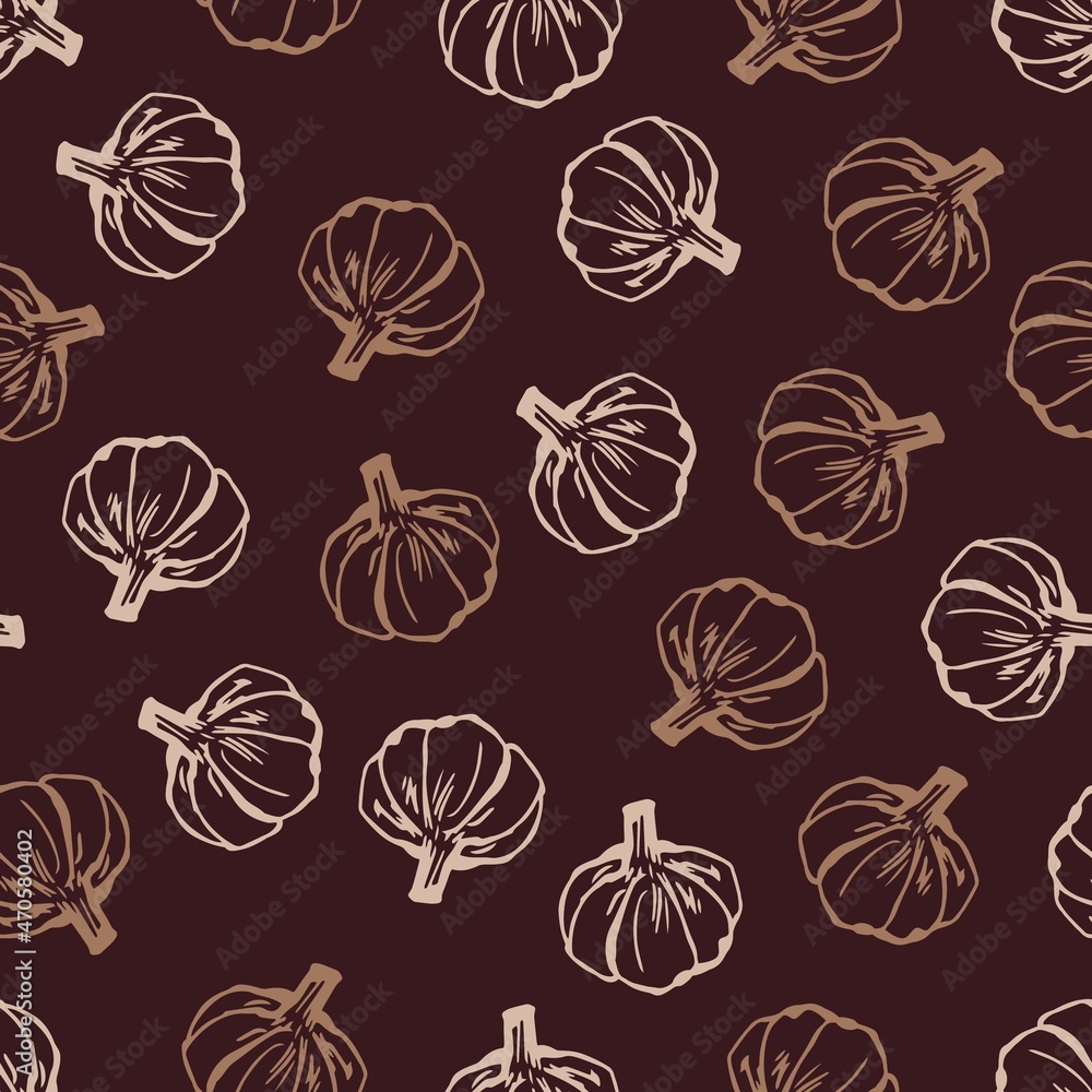 Organic Onion Bulb Vegetable Vector Graphic Seamless Pattern Organic Onion Bulb Vegetable Vector Graphic Seamless Pattern
