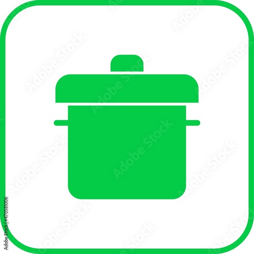  Cooking Pot Glyph Round Corner Vector Icon Design