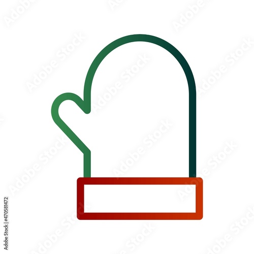 Oven Glove Line Gradient Vector Icon Design