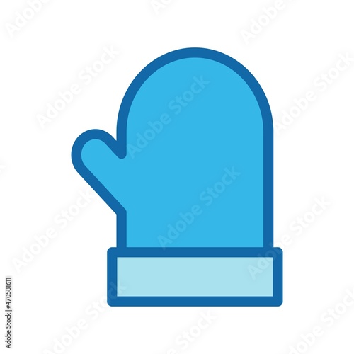 Oven Glove  Line Filled Blue Vector Icon Design