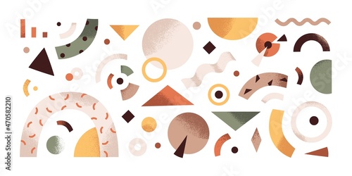 Abstract geometric shapes set. Modern minimal design elements. Trendy creativ...