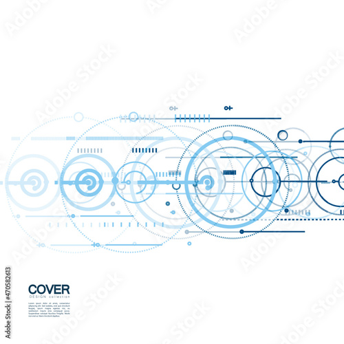 Connect circle and lines background. Vector technology template. Medical work cover illustration