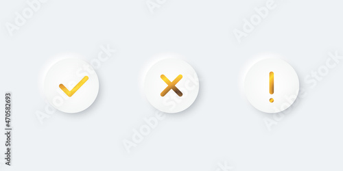 Yes, No, Exclamation sign buttons